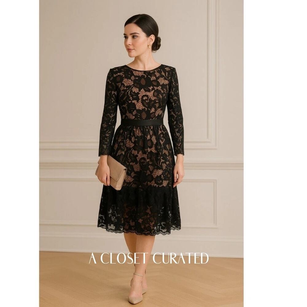 MSGM Lace Midi Dress XS Black NEW